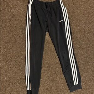 Adidas Black Joggers with Triple White Stripes